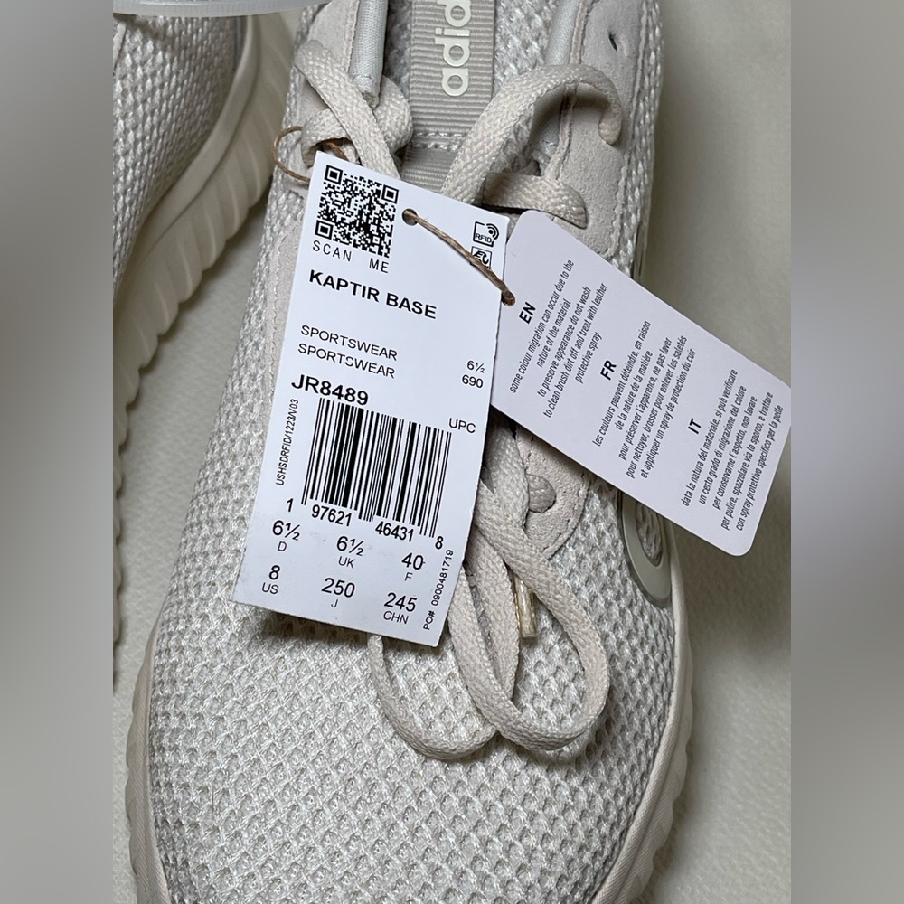 NWT Adidas Women’s Off-White Beige Mesh Athletic Shoe Sneakers Size 8 - Picture 15 of 15